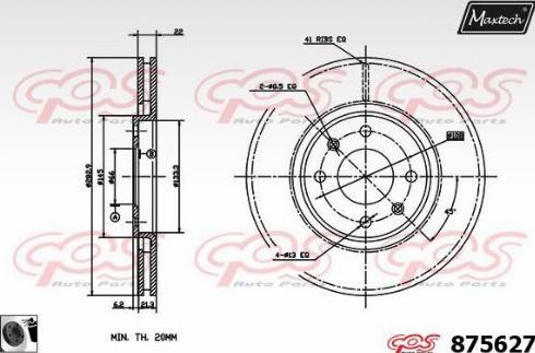 Maxtech 875627.0060 - Тормозной диск www.autospares.lv