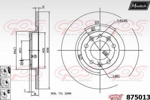 Maxtech 875013.6980 - Bremžu diski www.autospares.lv