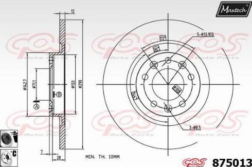 Maxtech 875013.6060 - Bremžu diski www.autospares.lv