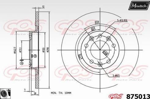 Maxtech 875013.0060 - Bremžu diski www.autospares.lv