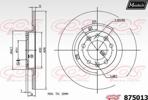 Maxtech 875013.0000 - Bremžu diski www.autospares.lv