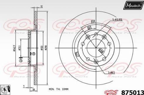 Maxtech 875013.0080 - Bremžu diski www.autospares.lv