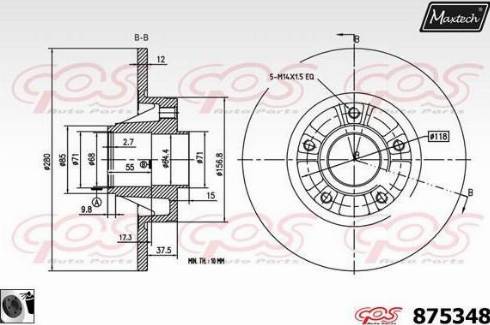 Maxtech 875348.0061 - Bremžu diski www.autospares.lv