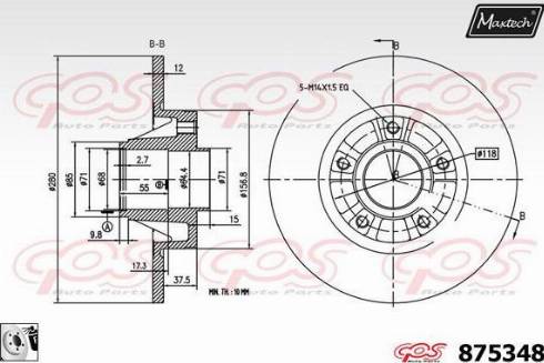 Maxtech 875348.0081 - Bremžu diski www.autospares.lv