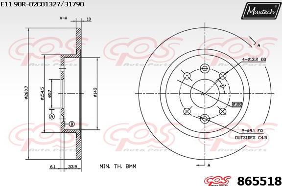 Maxtech 875343 - Bremžu diski www.autospares.lv