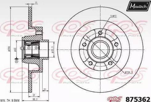 Maxtech 875362.0005 - Bremžu diski autospares.lv