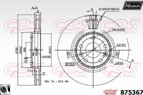 Maxtech 875367.0060 - Bremžu diski www.autospares.lv