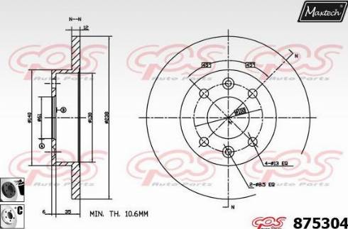 Maxtech 875304.6060 - Bremžu diski autospares.lv