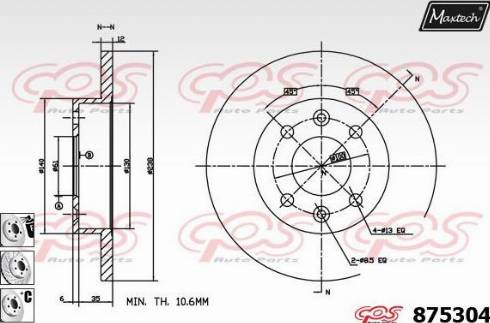 Maxtech 875304.6880 - Bremžu diski autospares.lv