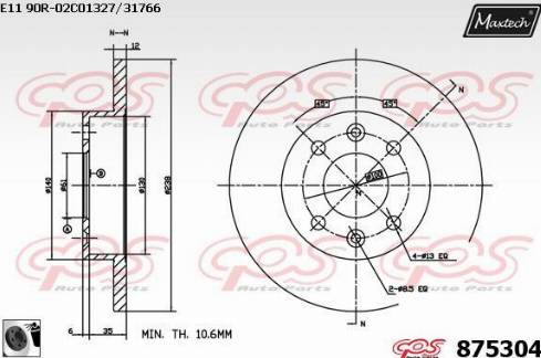 Maxtech 875304.0060 - Bremžu diski autospares.lv