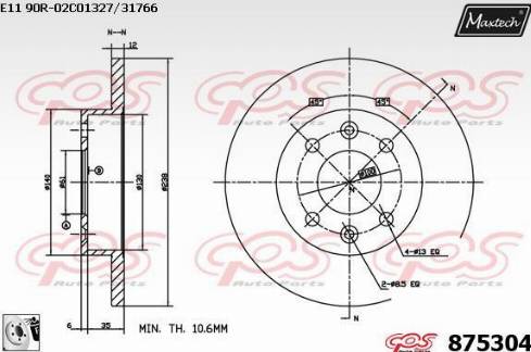 Maxtech 875304.0080 - Bremžu diski autospares.lv