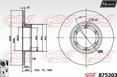 Maxtech 875303.6060 - Brake Disc www.autospares.lv