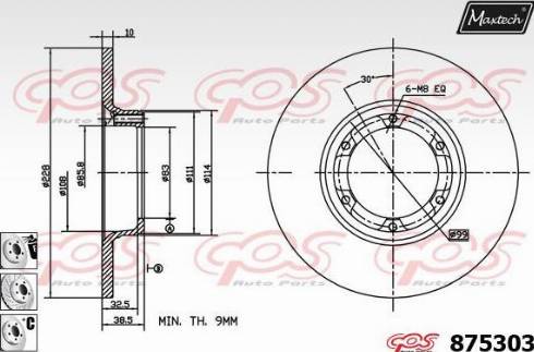 Maxtech 875303.6880 - Brake Disc www.autospares.lv