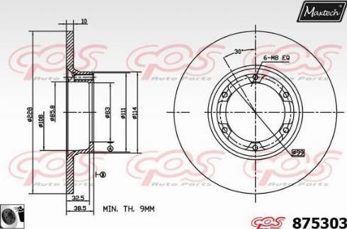 Maxtech 875303.0060 - Brake Disc www.autospares.lv