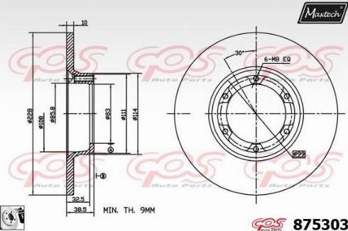 Maxtech 875303.0080 - Brake Disc www.autospares.lv