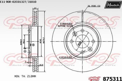 Maxtech 875311.0000 - Bremžu diski autospares.lv