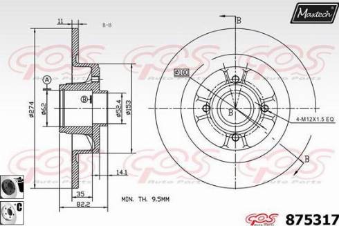 Maxtech 875317.6061 - Bremžu diski www.autospares.lv