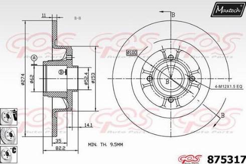 Maxtech 875317.6881 - Bremžu diski www.autospares.lv