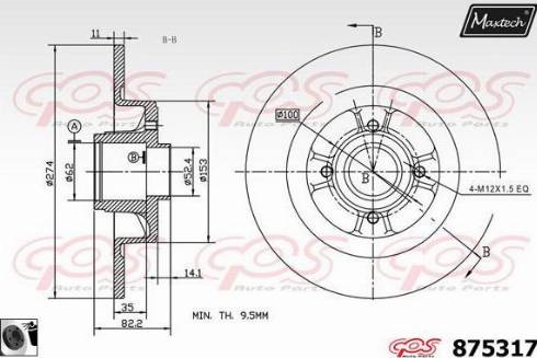 Maxtech 875317.0061 - Bremžu diski www.autospares.lv