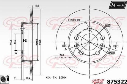 Maxtech 875322.0060 - Тормозной диск www.autospares.lv