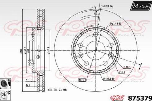 Maxtech 875379.6060 - Bremžu diski www.autospares.lv