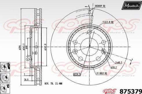 Maxtech 875379.6880 - Bremžu diski www.autospares.lv