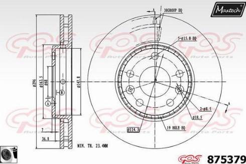 Maxtech 875379.0060 - Bremžu diski www.autospares.lv