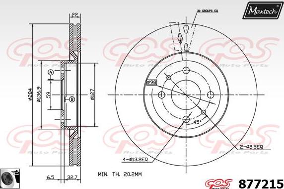 Maxtech 875379 - Bremžu diski www.autospares.lv