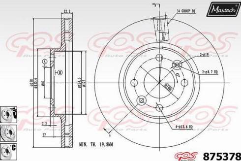 Maxtech 875378.6980 - Bremžu diski www.autospares.lv