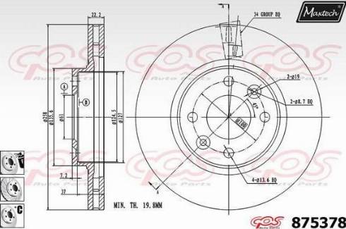 Maxtech 875378.6880 - Bremžu diski www.autospares.lv