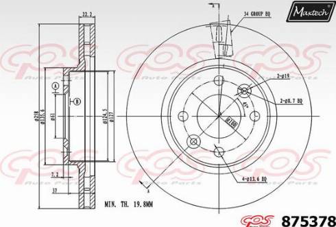 Maxtech 875378.0000 - Bremžu diski www.autospares.lv