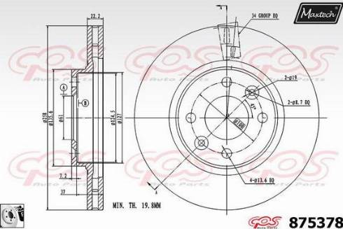 Maxtech 875378.0080 - Bremžu diski www.autospares.lv