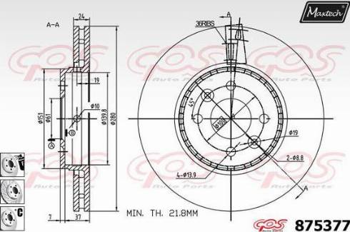 Maxtech 875377.6880 - Bremžu diski www.autospares.lv