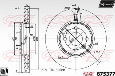 Maxtech 875377.0060 - Bremžu diski autospares.lv