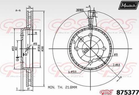 Maxtech 875377.0000 - Bremžu diski autospares.lv