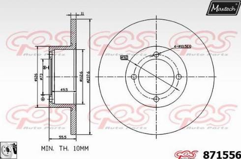 Maxtech 871556.0080 - Bremžu diski autospares.lv