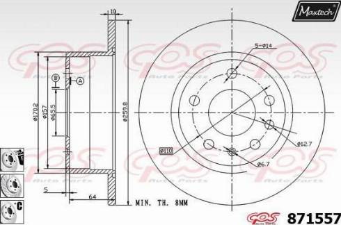 Maxtech 871557.6880 - Bremžu diski www.autospares.lv