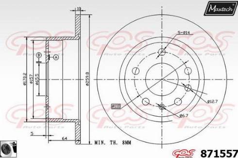 Maxtech 871557.0060 - Bremžu diski www.autospares.lv