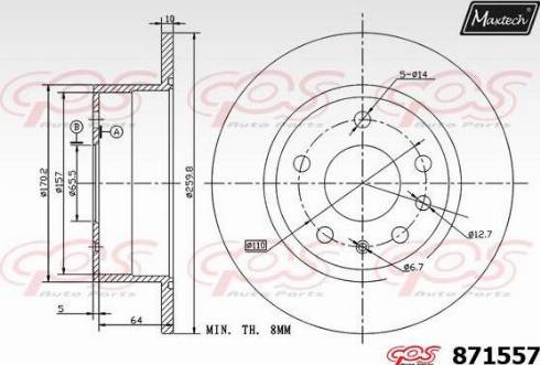 Maxtech 871557.0000 - Bremžu diski www.autospares.lv