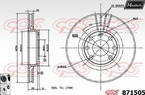 Maxtech 871505.6060 - Bremžu diski autospares.lv