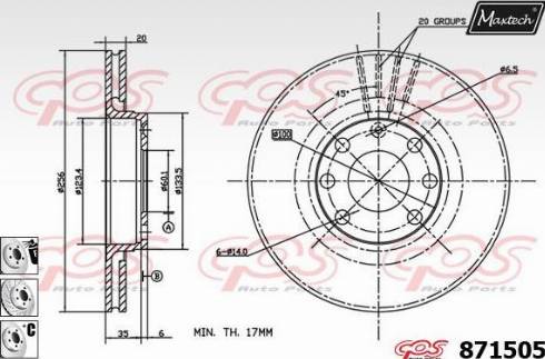 Maxtech 871505.6880 - Bremžu diski autospares.lv