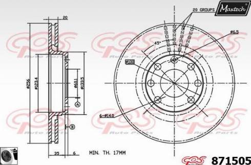 Maxtech 871505.0060 - Bremžu diski autospares.lv