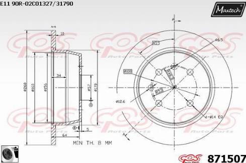 Maxtech 871507.0060 - Bremžu diski autospares.lv