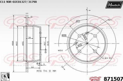 Maxtech 871507.0080 - Bremžu diski autospares.lv