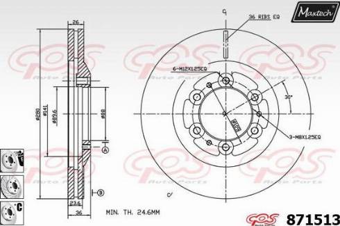 Maxtech 871513.6980 - Bremžu diski www.autospares.lv