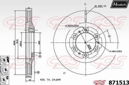 Maxtech 871513.6880 - Bremžu diski www.autospares.lv