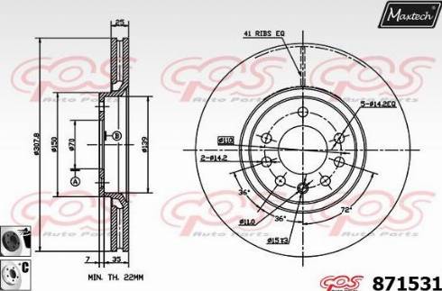 Maxtech 871531.6060 - Тормозной диск www.autospares.lv