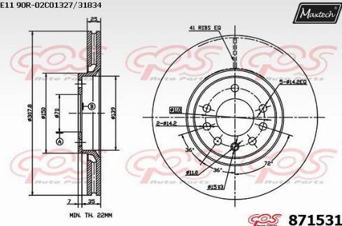 Maxtech 871531.0000 - Тормозной диск www.autospares.lv