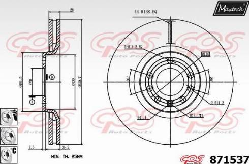 Maxtech 871537.6880 - Bremžu diski autospares.lv