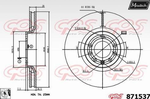 Maxtech 871537.0080 - Bremžu diski autospares.lv